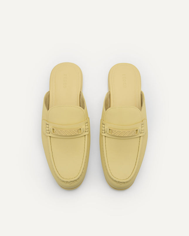Horsebit Mule Loafers - Light yellow