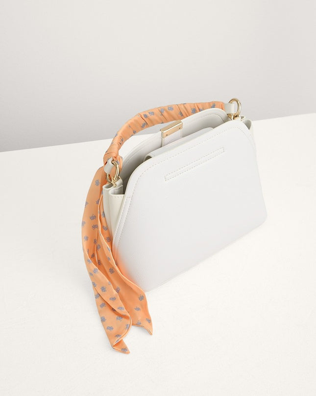 Twill-Trimmed Top Handle Bag