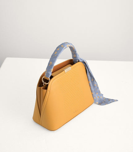 Twill-Trimmed Top Handle Bag
