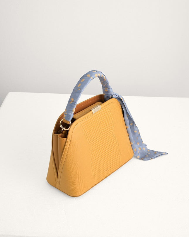 Twill-Trimmed Top Handle Bag