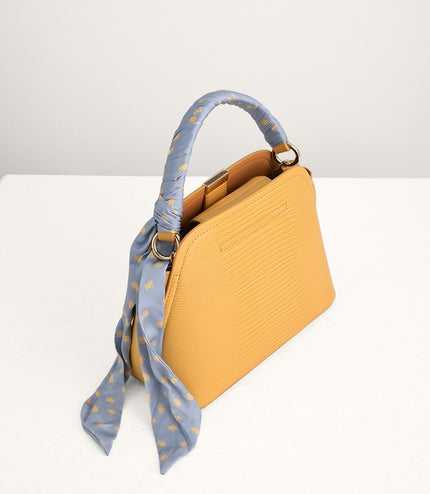 Twill-Trimmed Top Handle Bag