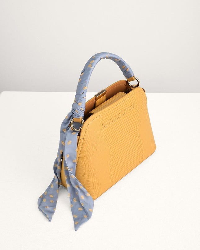 Twill-Trimmed Top Handle Bag