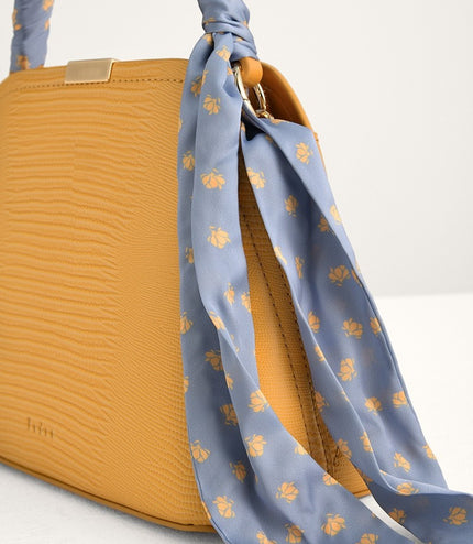 Twill-Trimmed Top Handle Bag