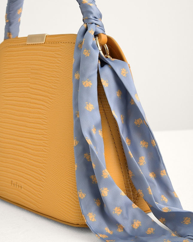 Twill-Trimmed Top Handle Bag