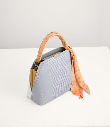 Twill-Trimmed Top Handle Bag