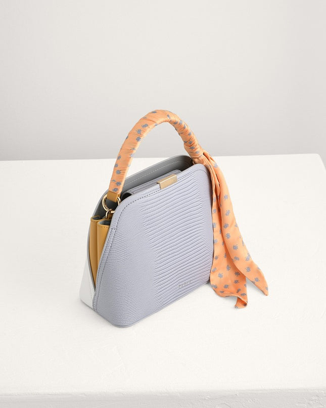 Twill-Trimmed Top Handle Bag