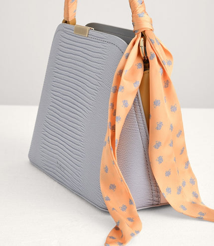 Twill-Trimmed Top Handle Bag