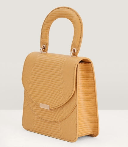 Mini Lizard-effect Top Handle Bag