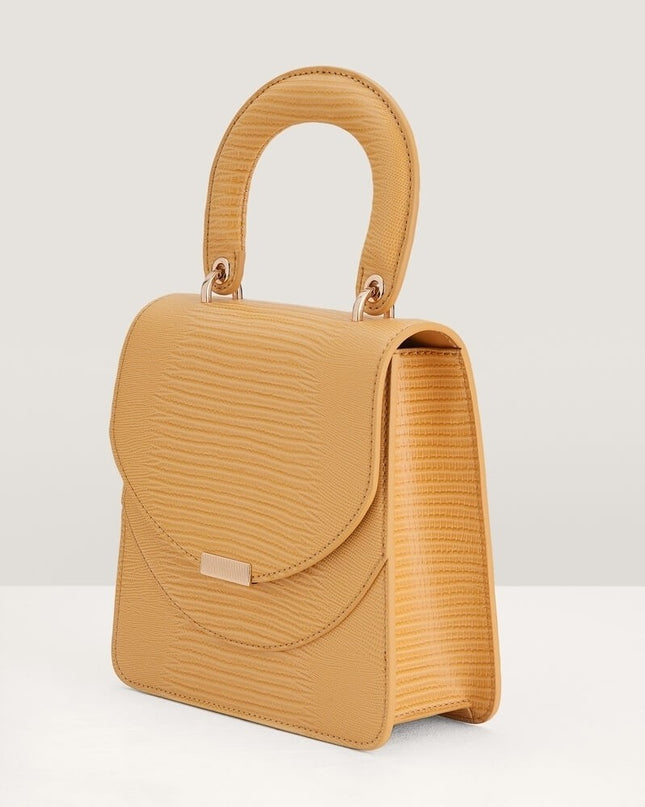 Mini Lizard-effect Top Handle Bag