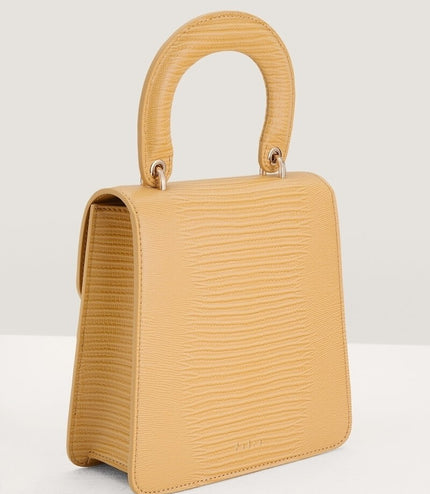 Mini Lizard-effect Top Handle Bag