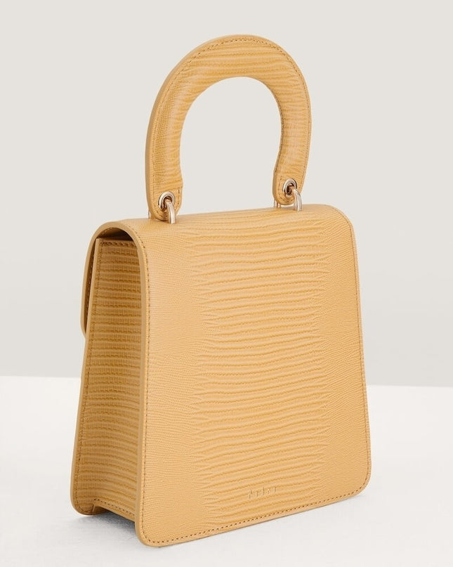 Mini Lizard-effect Top Handle Bag