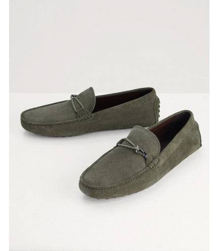 Bit Detail Suede Moccasins