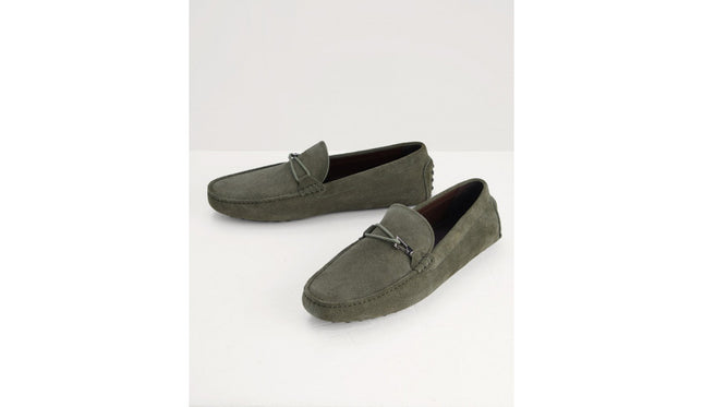 Bit Detail Suede Moccasins