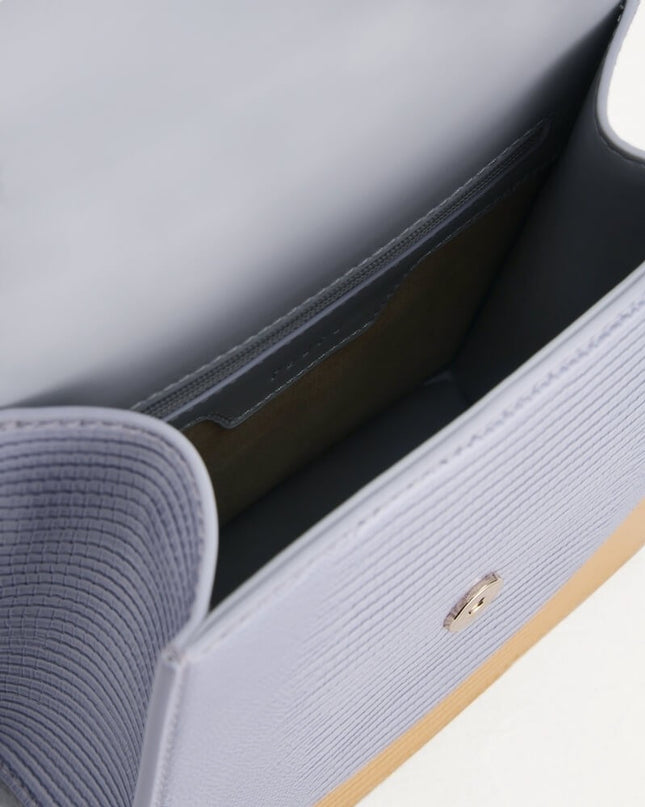 Mini Lizard-effect Top Handle Bag