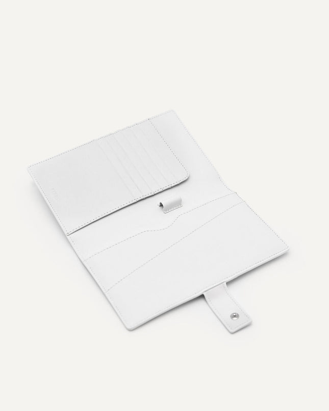 Leather Micro Bi-Fold Travel Organiser - White