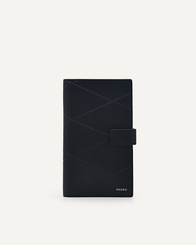 Leather Micro Bi-Fold Travel Organiser - Black
