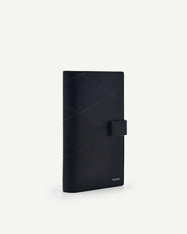 Leather Micro Bi-Fold Travel Organiser - Black
