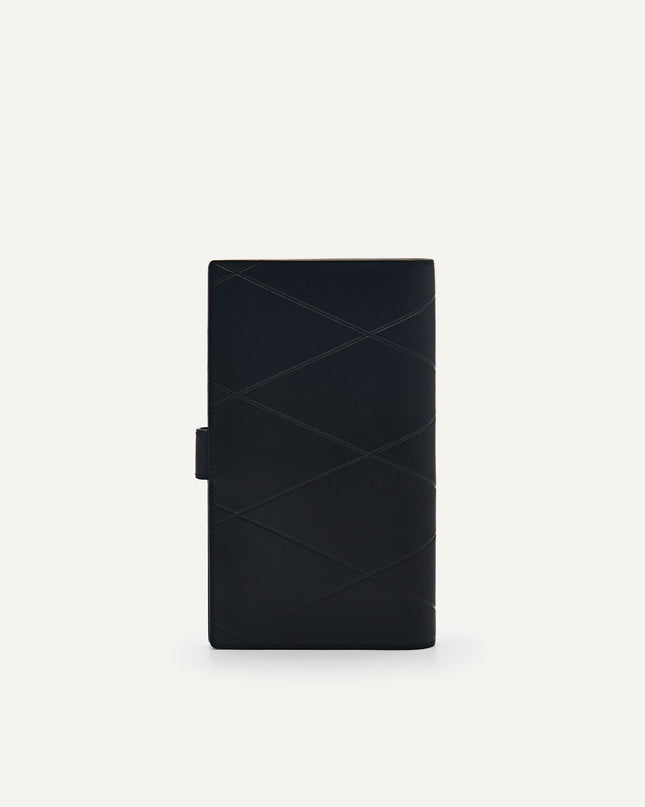 Leather Micro Bi-Fold Travel Organiser - Black