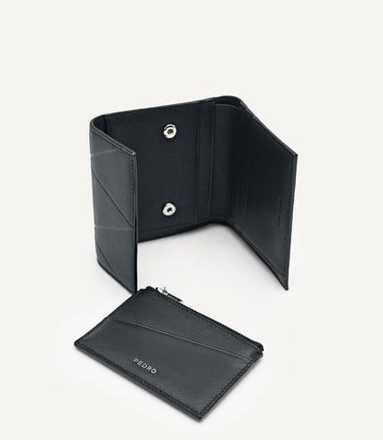 Leather Tri-Fold Wallet in Pixel