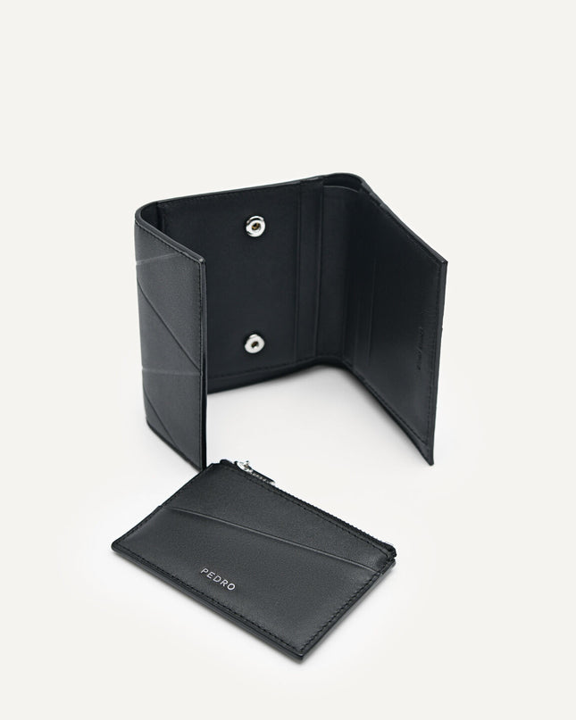 Leather Tri-Fold Wallet in Pixel