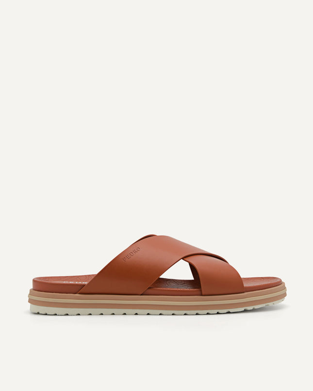 PEDRO Icon Cross Strap Sandals - Cognac