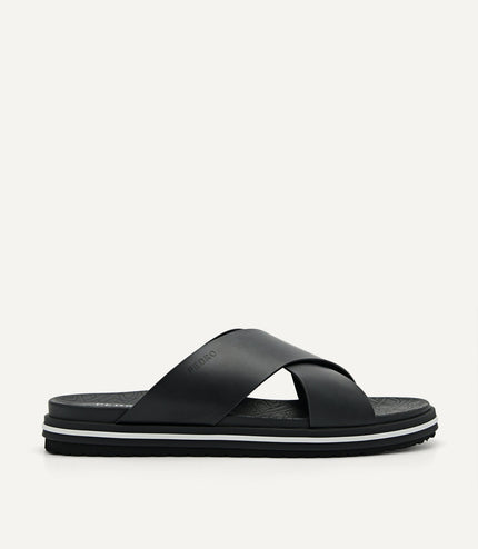 PEDRO Icon Cross Strap Sandals - Black
