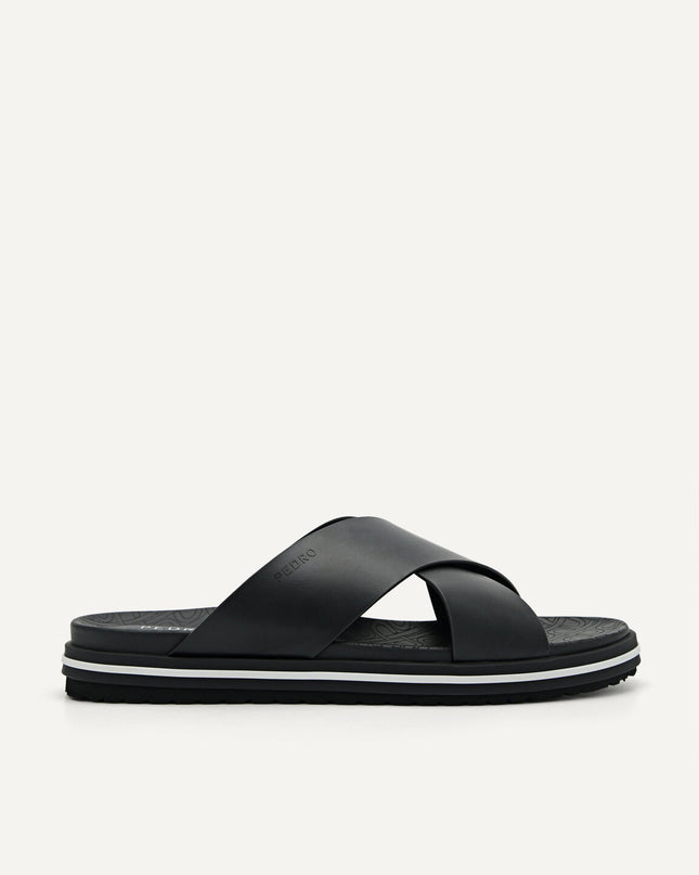 PEDRO Icon Cross Strap Sandals - Black