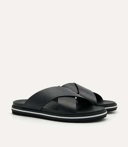 PEDRO Icon Cross Strap Sandals - Black