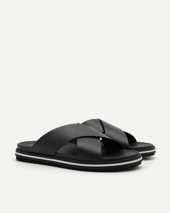 PEDRO Icon Cross Strap Sandals - Black