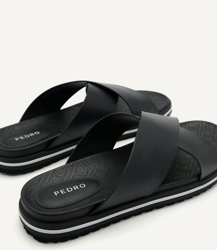 PEDRO Icon Cross Strap Sandals - Black