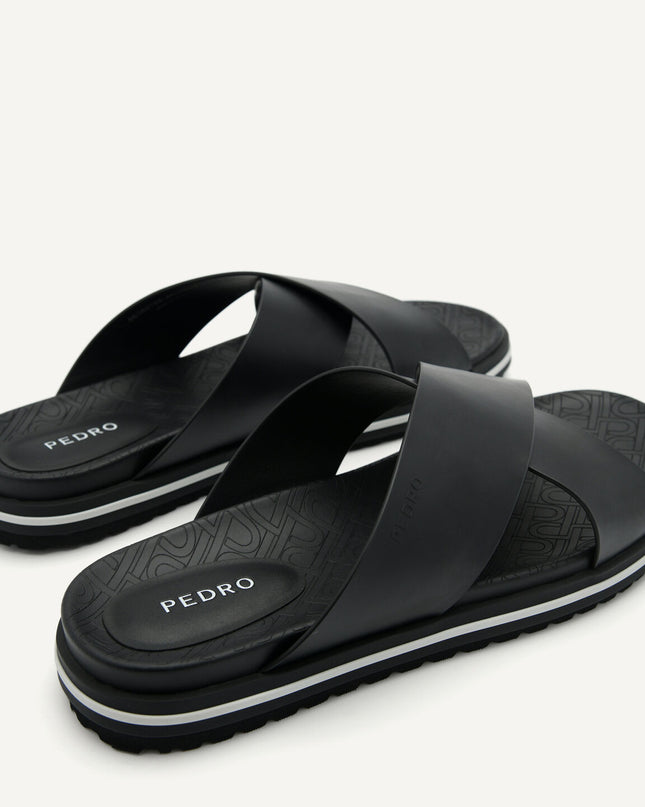 PEDRO Icon Cross Strap Sandals - Black