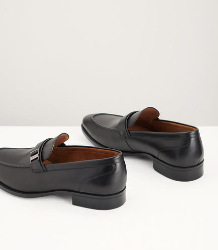 Side Buckled Loafers - Black