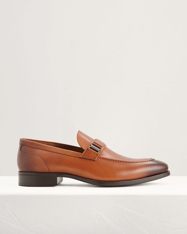 Side Buckled Loafers - Cognac