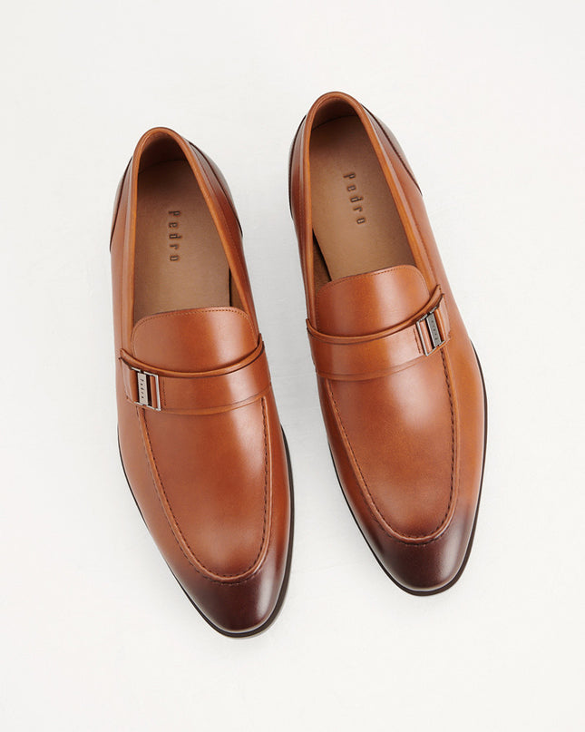 Side Buckled Loafers - Cognac