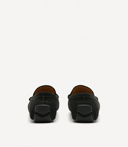 Leather Horsebit Moccasins - Black