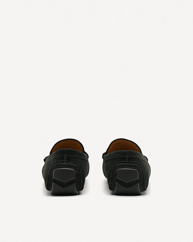Leather Horsebit Moccasins - Black