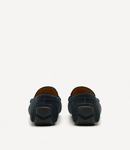 Leather Horsebit Moccasins - Navy