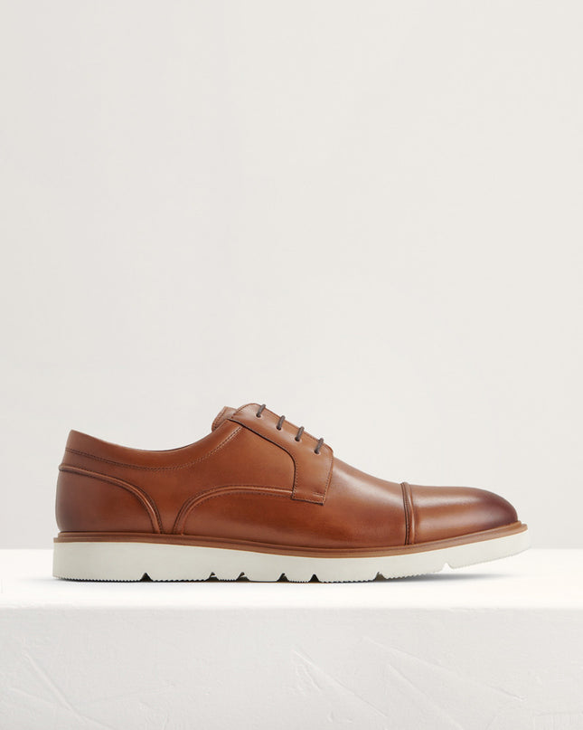 Leather Cap Toe Derby Shoes