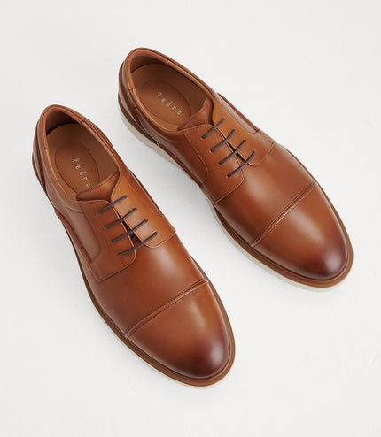 Leather Cap Toe Derby Shoes