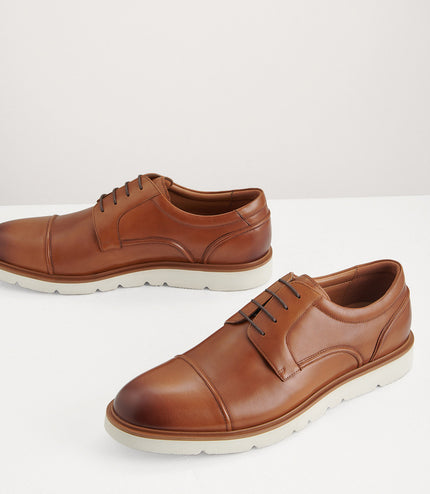 Leather Cap Toe Derby Shoes