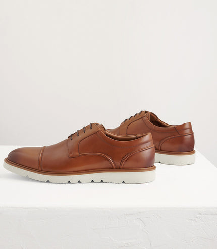 Leather Cap Toe Derby Shoes