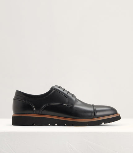 Leather Cap Toe Derby Shoes