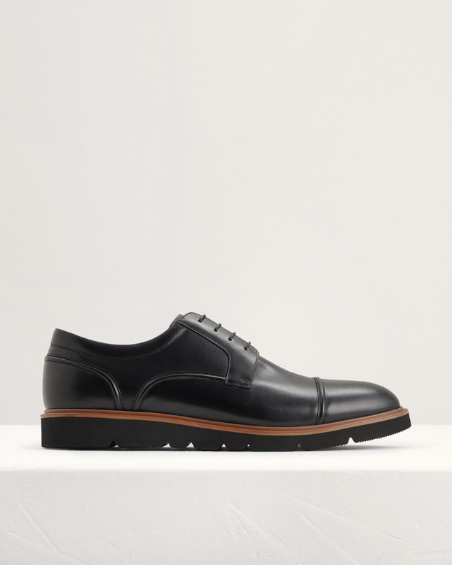 Leather Cap Toe Derby Shoes