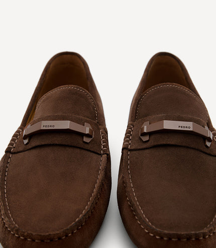 Leather Hardware Moccasins - Brown