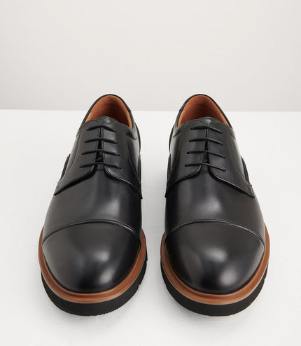 Leather Cap Toe Derby Shoes