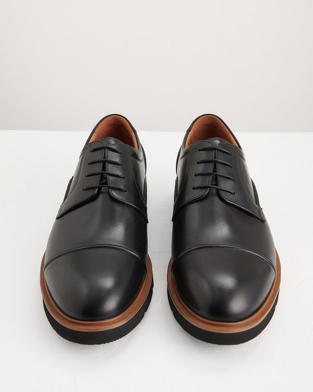Leather Cap Toe Derby Shoes