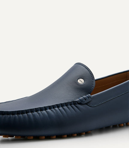 Oliver Leather Moccasins - Navy