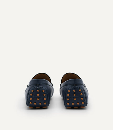 Oliver Leather Moccasins - Navy