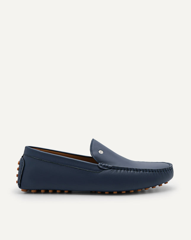 Oliver Leather Moccasins - Navy
