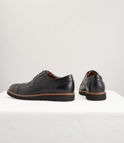 Leather Cap Toe Derby Shoes